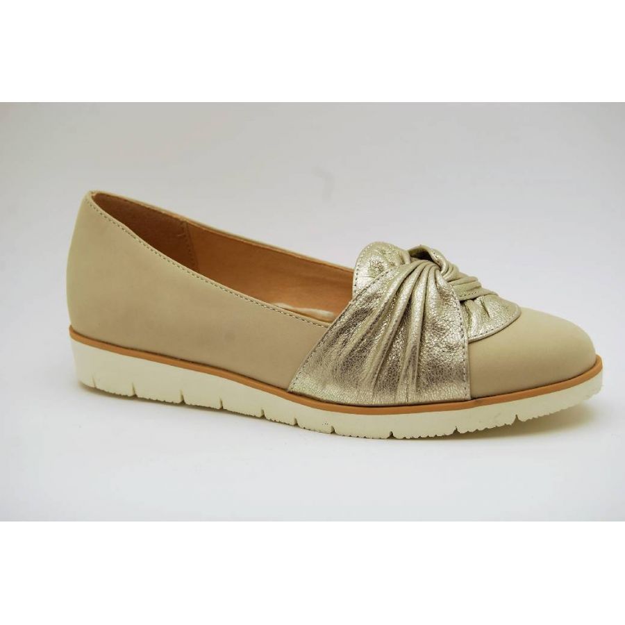 CAPRICE beige/guld slipon