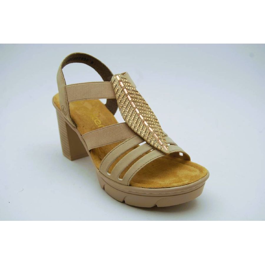 RIEKER beige sandalett klack