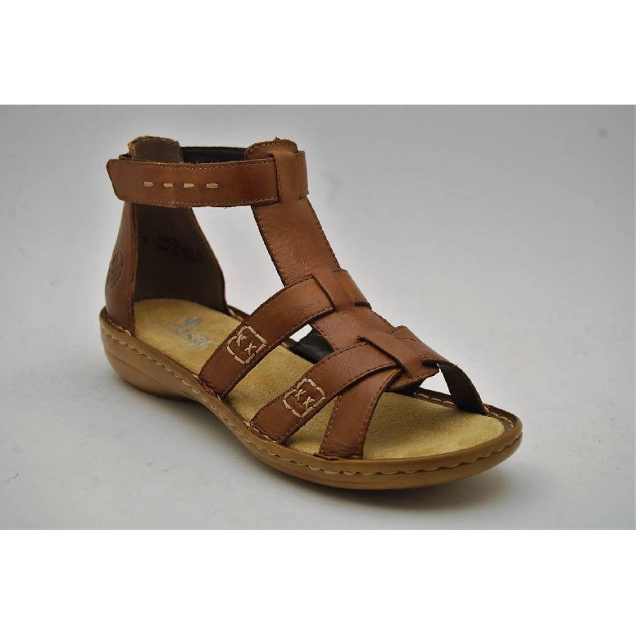 RIEKER cognac sandal hög