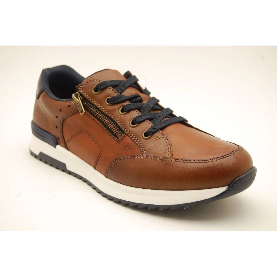 RIEKER cognac sneaker dragkedja