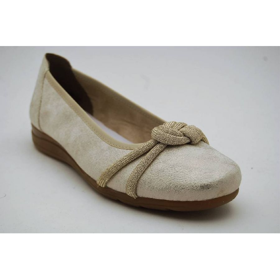 RIEKER guld/beige ballerina