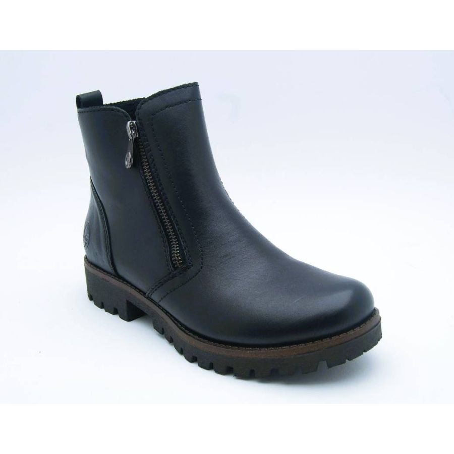 RIEKER svart boots dragkedja