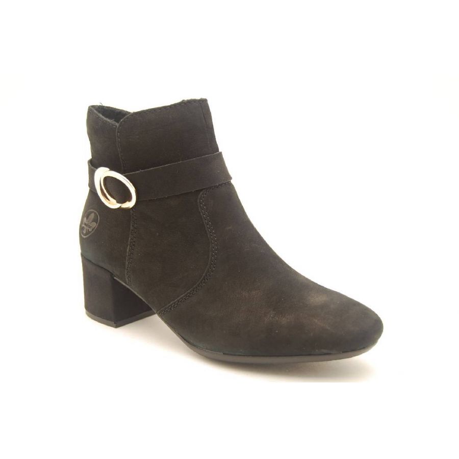 RIEKER svart boots guld omtag