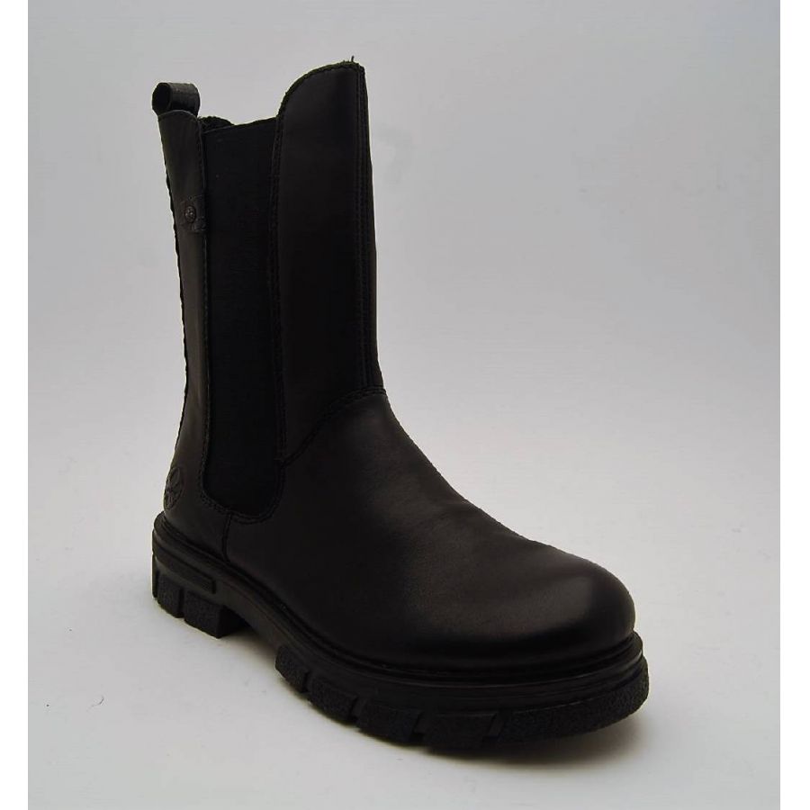 RIEKER svart hög chelseaboots