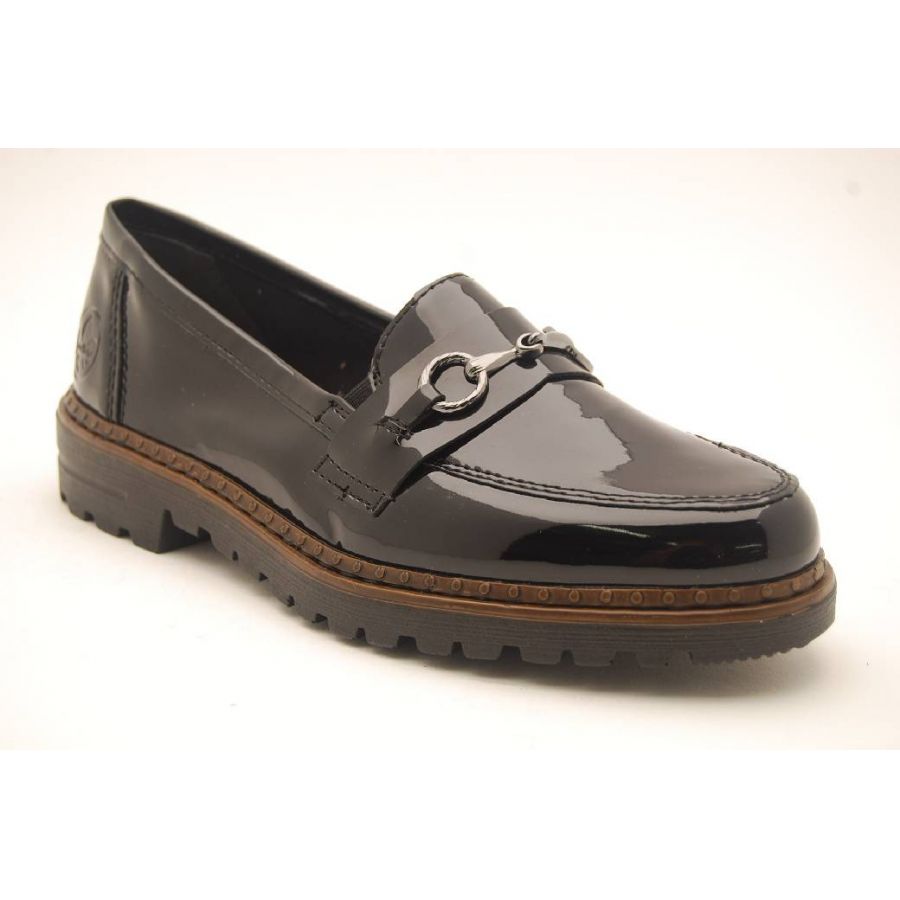 RIEKER svart loafer betsel