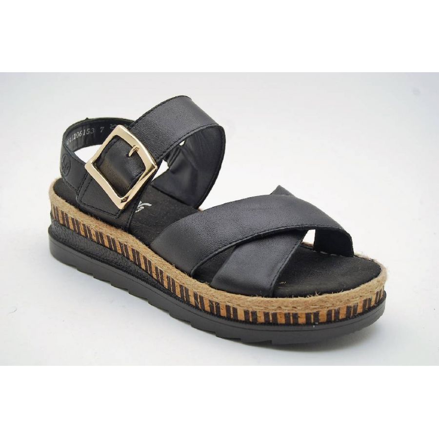 RIEKER svart sandal