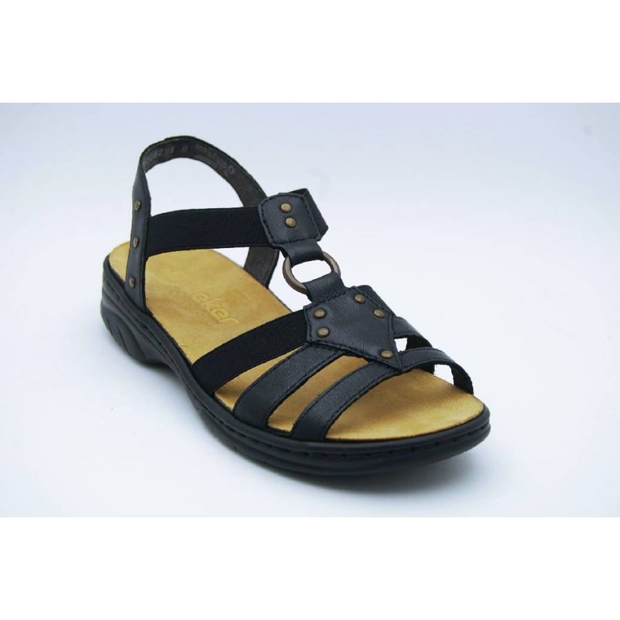 RIEKER svart sandal LÖSTAGBAR