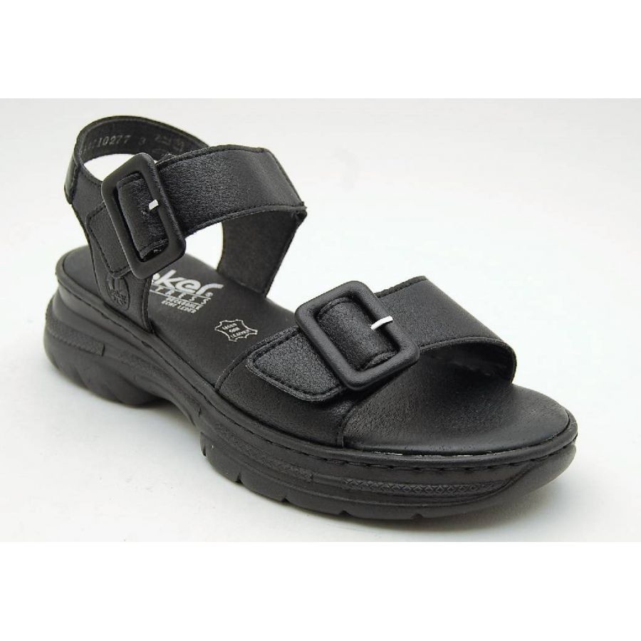 RIEKER svart sandal spänne
