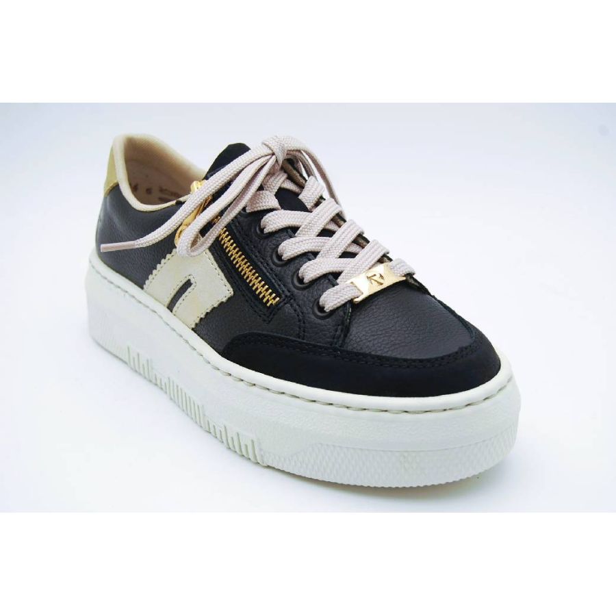 RIEKER svart sneaker dragkedja
