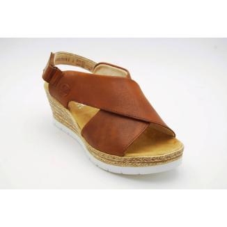 RIEKER brun sandalett kil