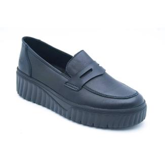 RIEKER svart loafer grov sula