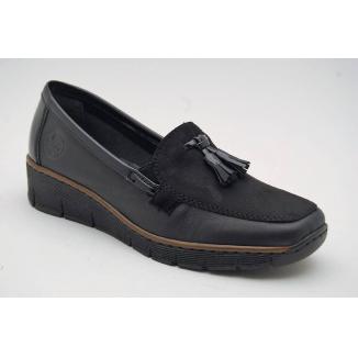 RIEKER svart loafer toffsar