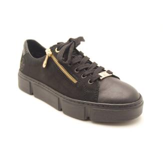 RIEKER svart sneaker dragkedja