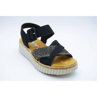 RIEKER svart X-BRED sandal