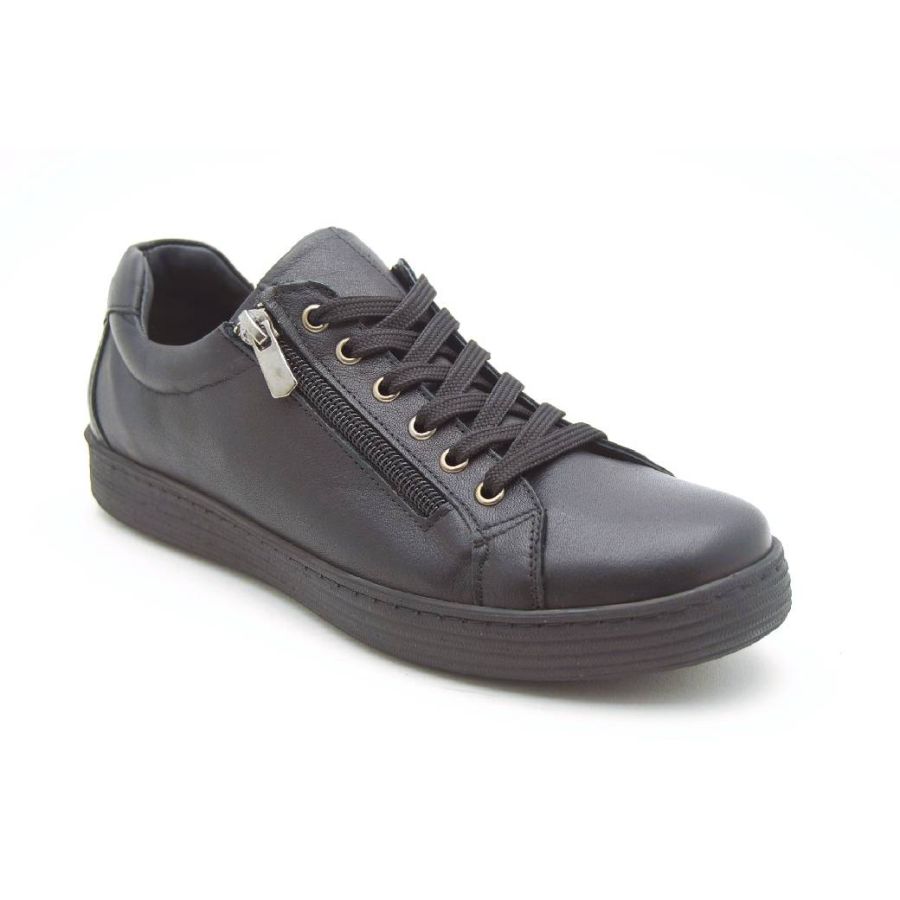 ROSA NEGRA C svart sneaker dragkedja