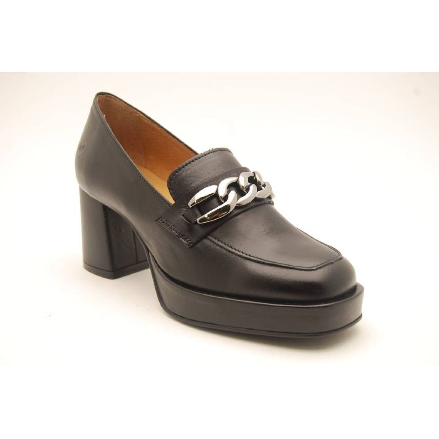 ROSA NEGRA svart loafer klack