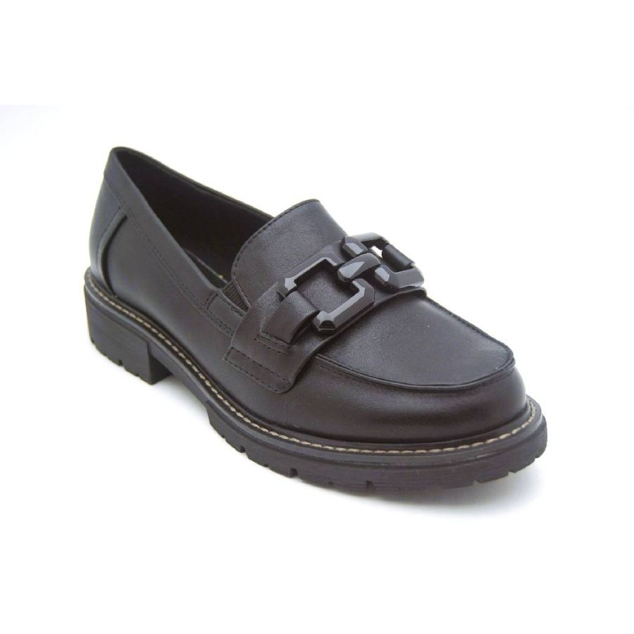 SOFTLINE svart loafer grov