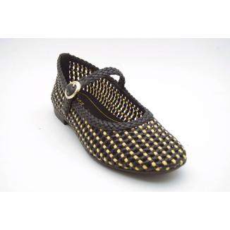 SOFTLINE svart/natur ballerina