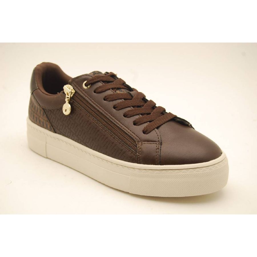 TAMARIS brun sneaker dragkedja