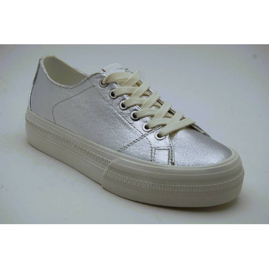 TAMARIS silver sneaker textil