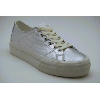 TAMARIS silver sneaker textil