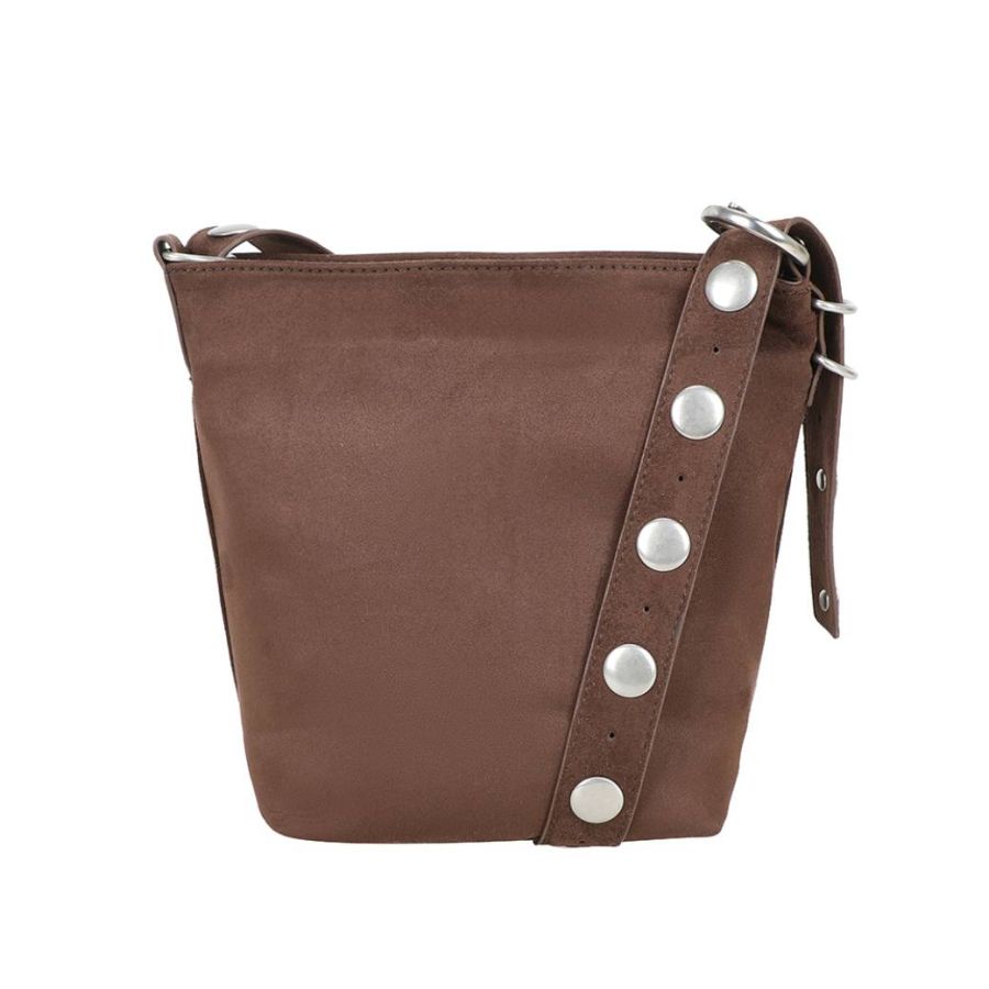 ULRIKA DESIGN brun SUEDE STUDS